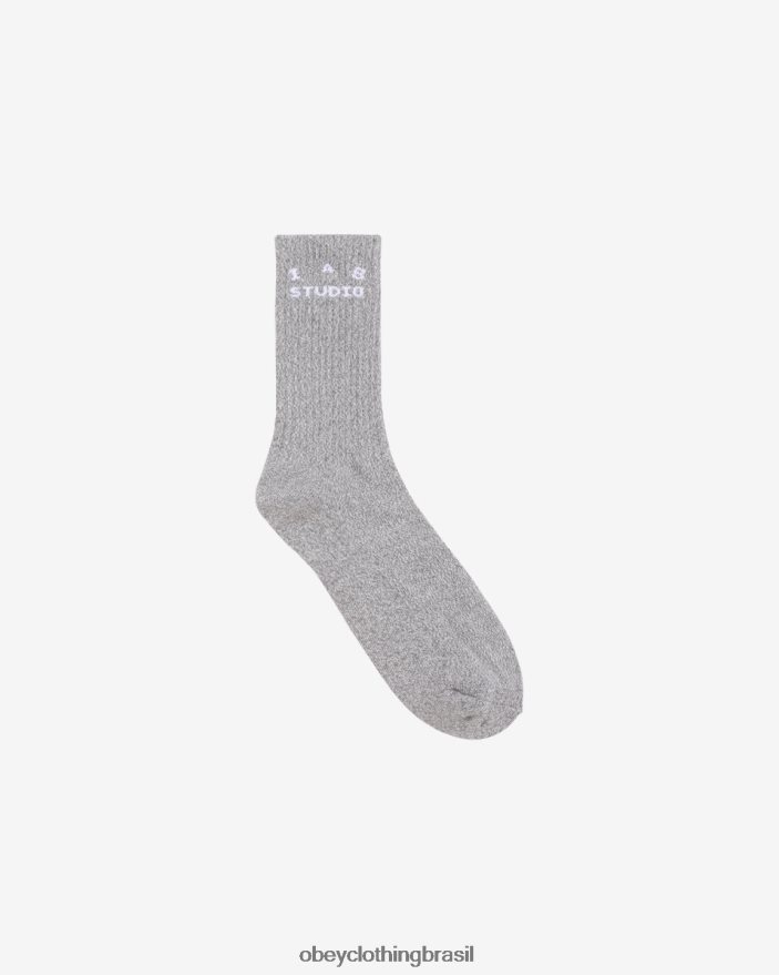acessórios br OBEY homens iab estúdio x meias urze cinza J22J4V500
