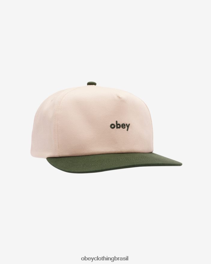 acessórios br OBEY homens case snapback de 5 painéis cedro verde multi J22J4V433