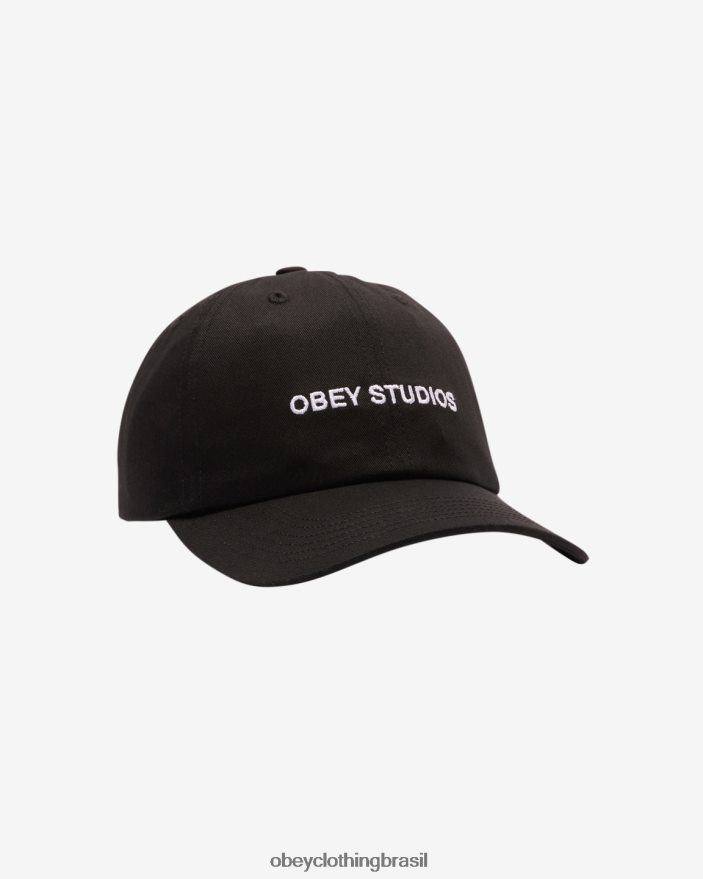 acessórios br OBEY homens chapéu de alça de estúdio preto J22J4V442