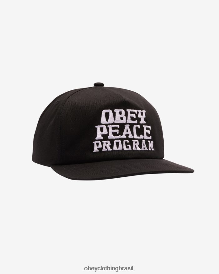 acessórios br OBEY homens programa de paz snapback de 5 painéis preto J22J4V440