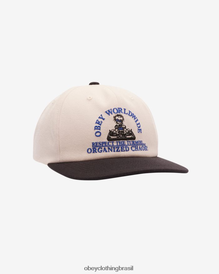 acessórios br OBEY homens snapback clássico de 6 painéis do caos creme multi J22J4V462