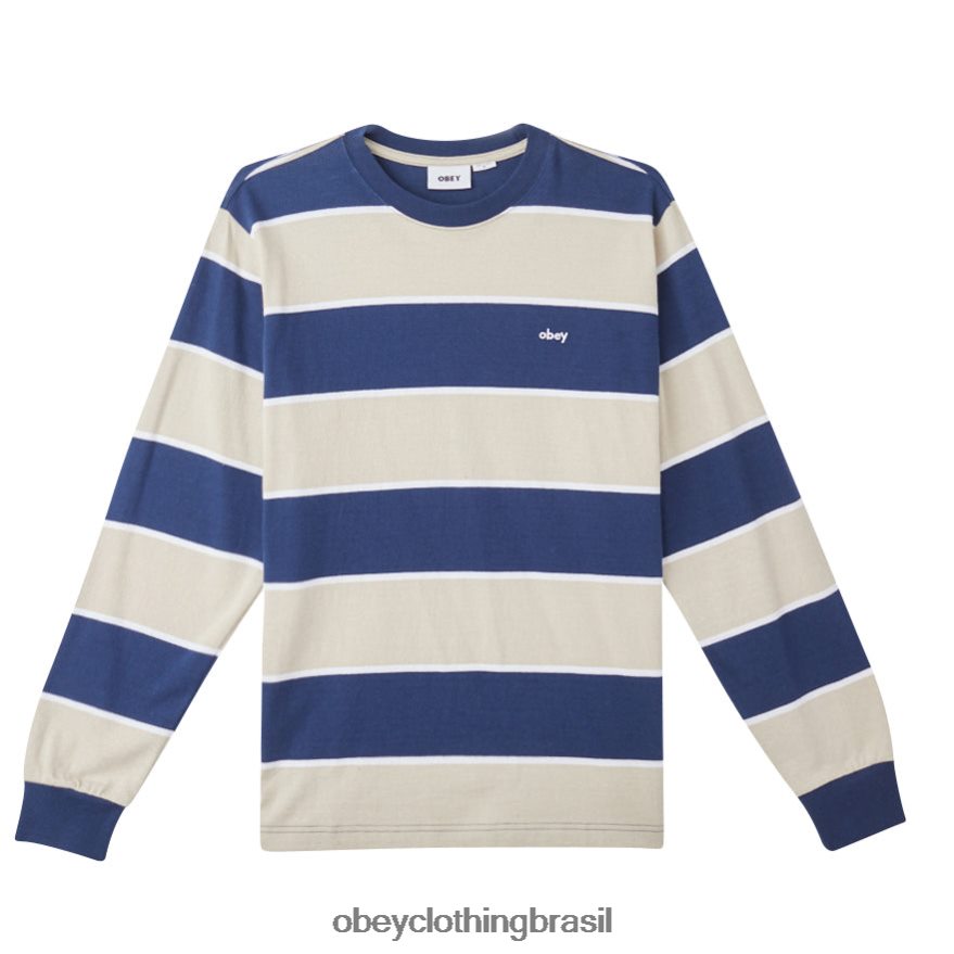roupas br OBEY homens camisa bryon listrada academia marinha multi J22J4V790