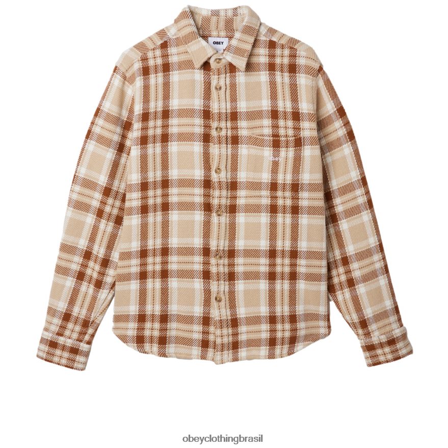 roupas br OBEY homens camisa fred creme irlandês multi J22J4V757