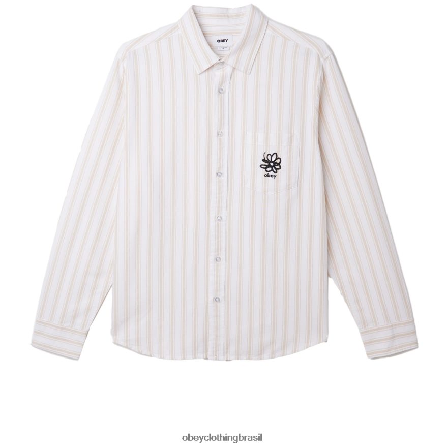 roupas br OBEY homens camisa lucas creme irlandês multi J22J4V778