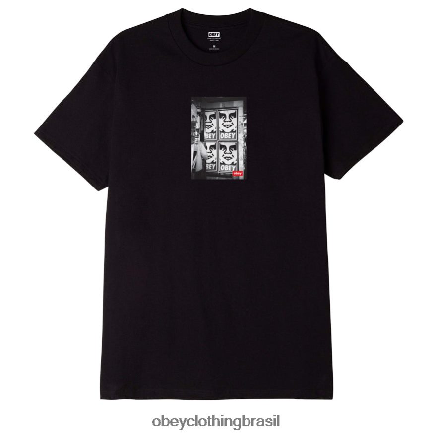 roupas br OBEY homens camiseta clássica com foto de ícone preto J22J4V891