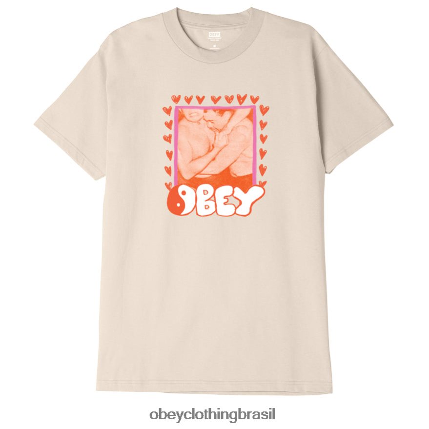 roupas br OBEY homens camiseta clássica de lutador creme J22J4V900
