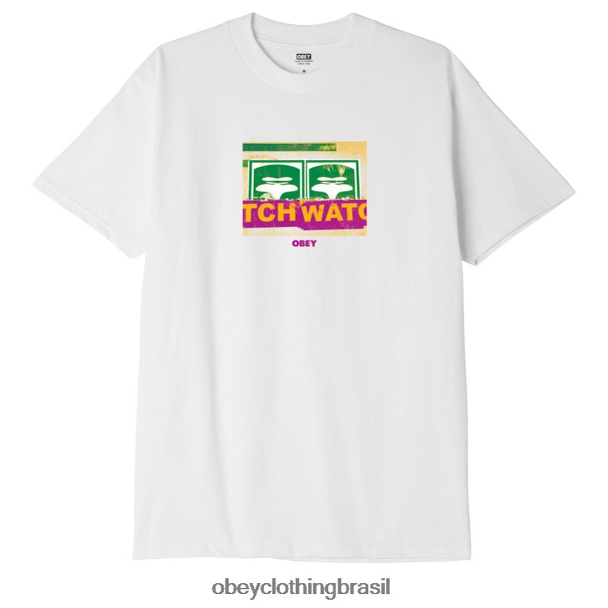 roupas br OBEY homens camiseta clássica de relógio de bairro branco J22J4V904