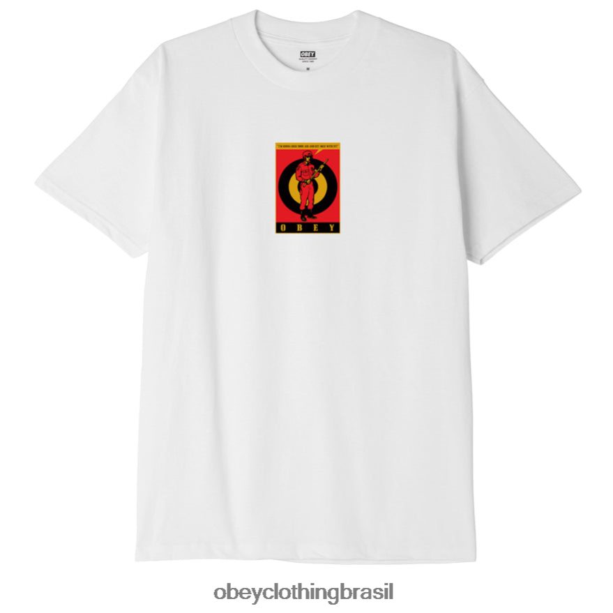 roupas br OBEY homens camiseta clássica do policial de choque branco J22J4V907