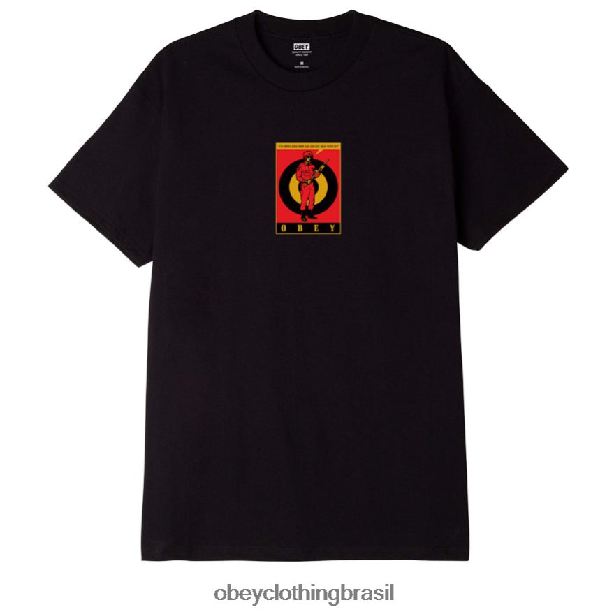 roupas br OBEY homens camiseta clássica do policial de choque preto J22J4V905
