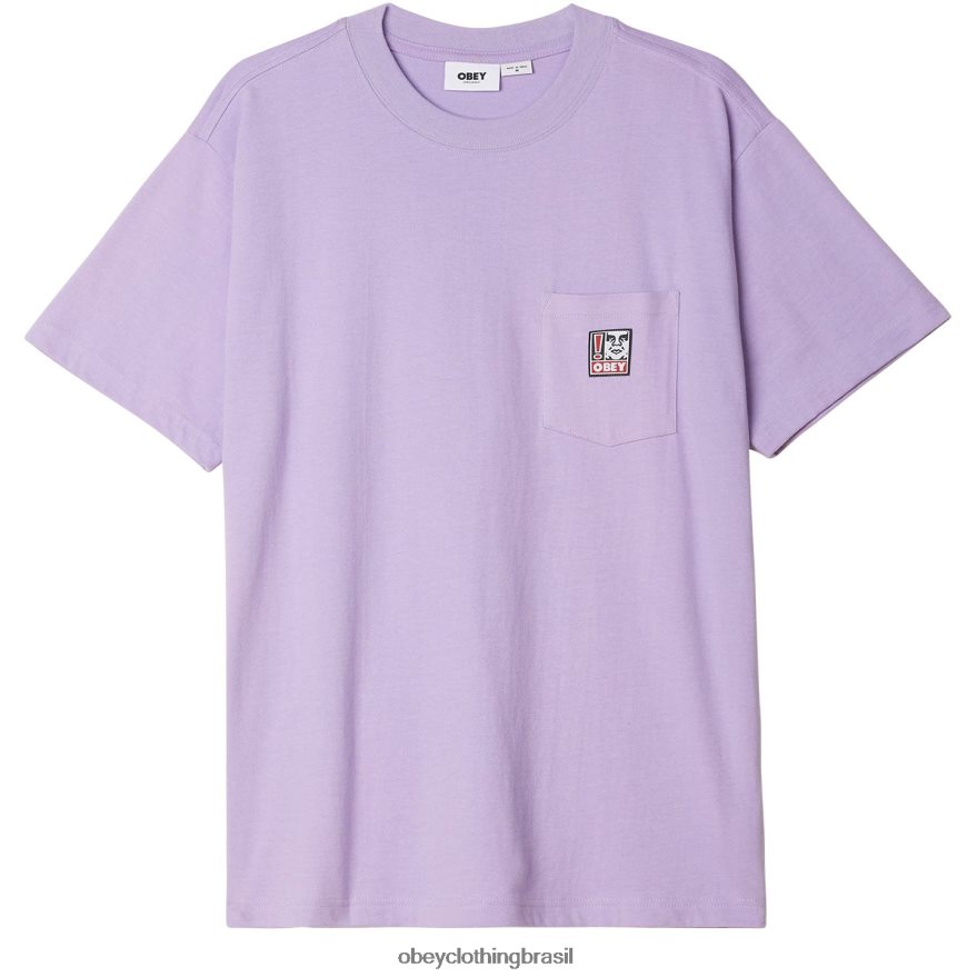roupas br OBEY homens camiseta com bolso de ponta lavanda digital J22J4V801