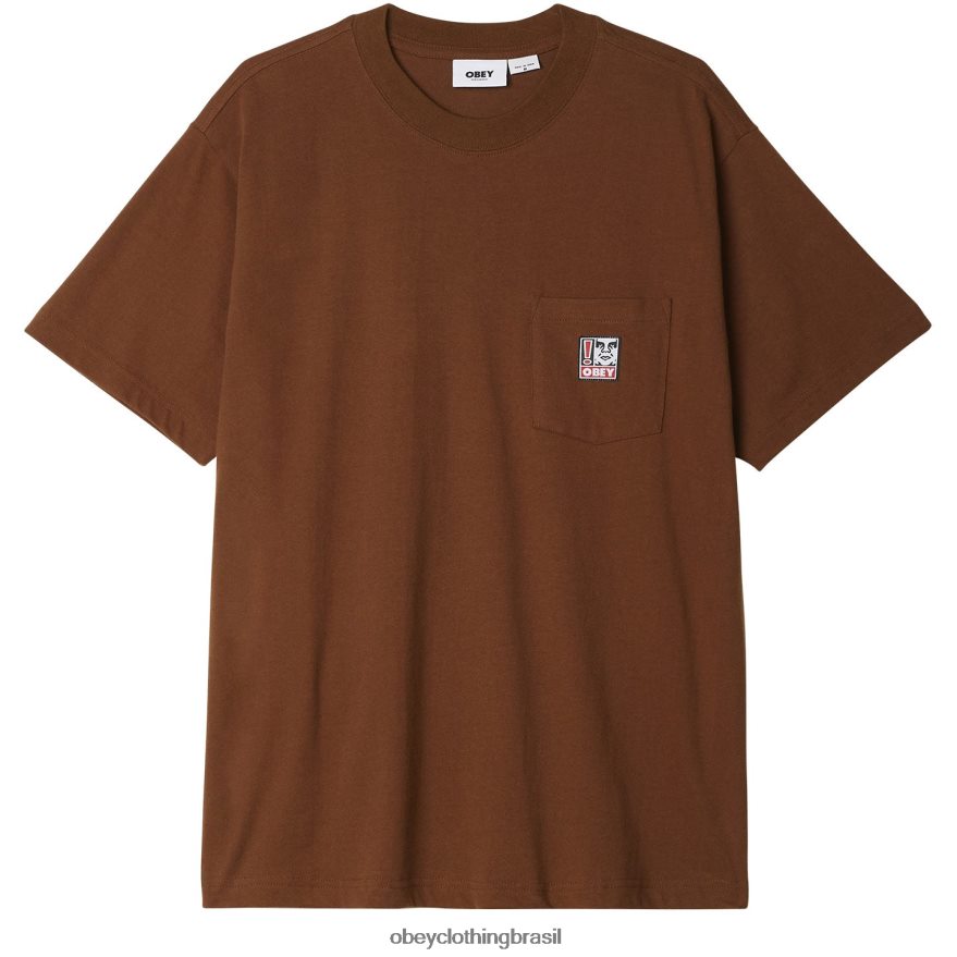 roupas br OBEY homens camiseta com bolso de ponta lodo J22J4V800