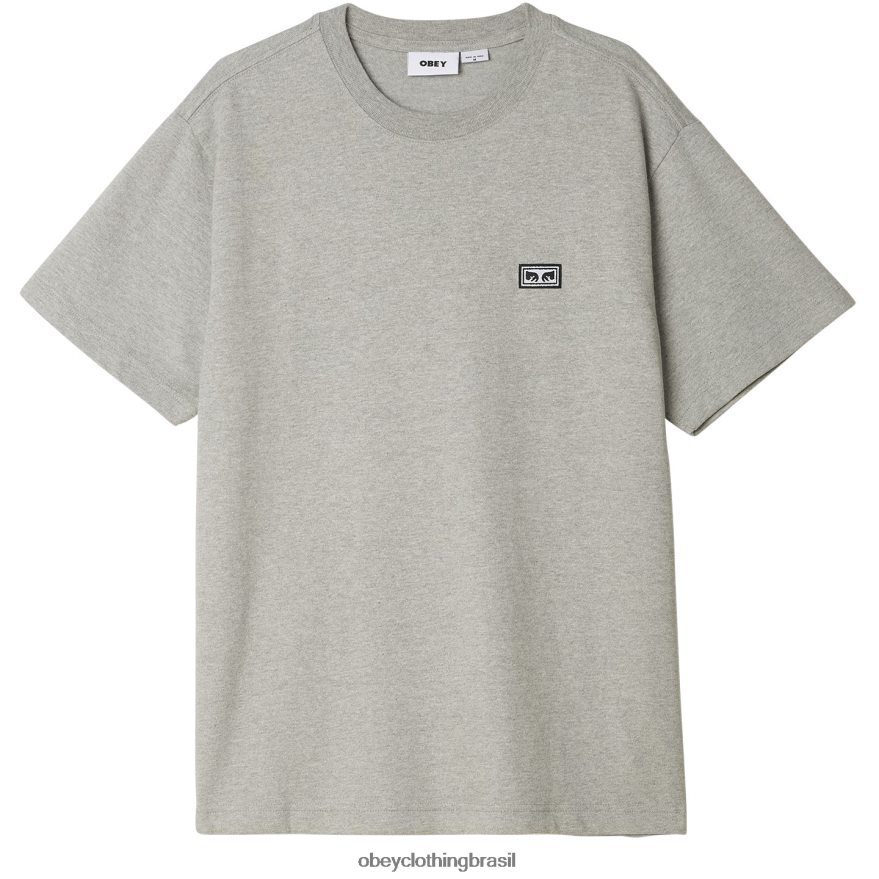 roupas br OBEY homens camiseta com olhos de obras estabelecidas cinza J22J4V836