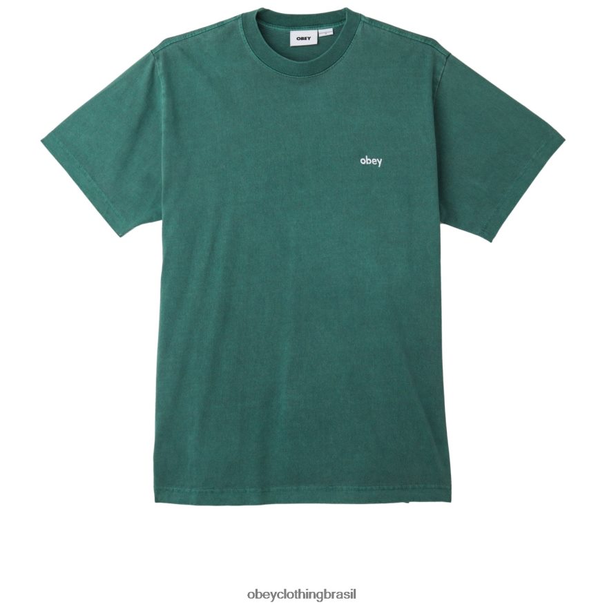 roupas br OBEY homens camiseta com pigmento minúsculo pigmento verde aventurina J22J4V808