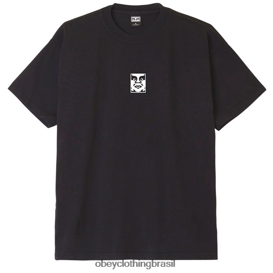roupas br OBEY homens camiseta ícone peso pesado fora do preto J22J4V847