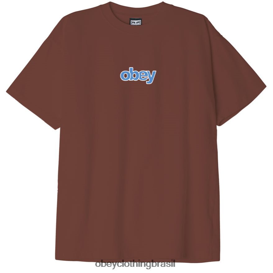 roupas br OBEY homens camiseta de peso pesado sépia J22J4V870