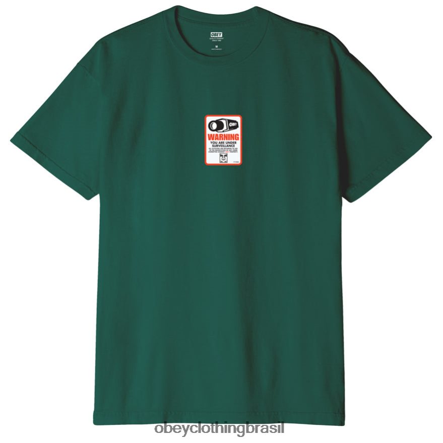 roupas br OBEY homens camiseta orgânica de vigilância aventura verde J22J4V843