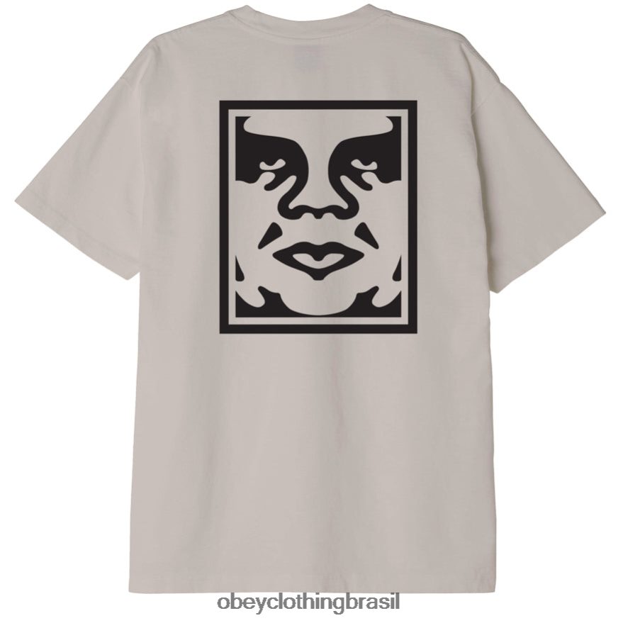 roupas br OBEY homens camiseta peso pesado com ícone ousado cinza prateado J22J4V854
