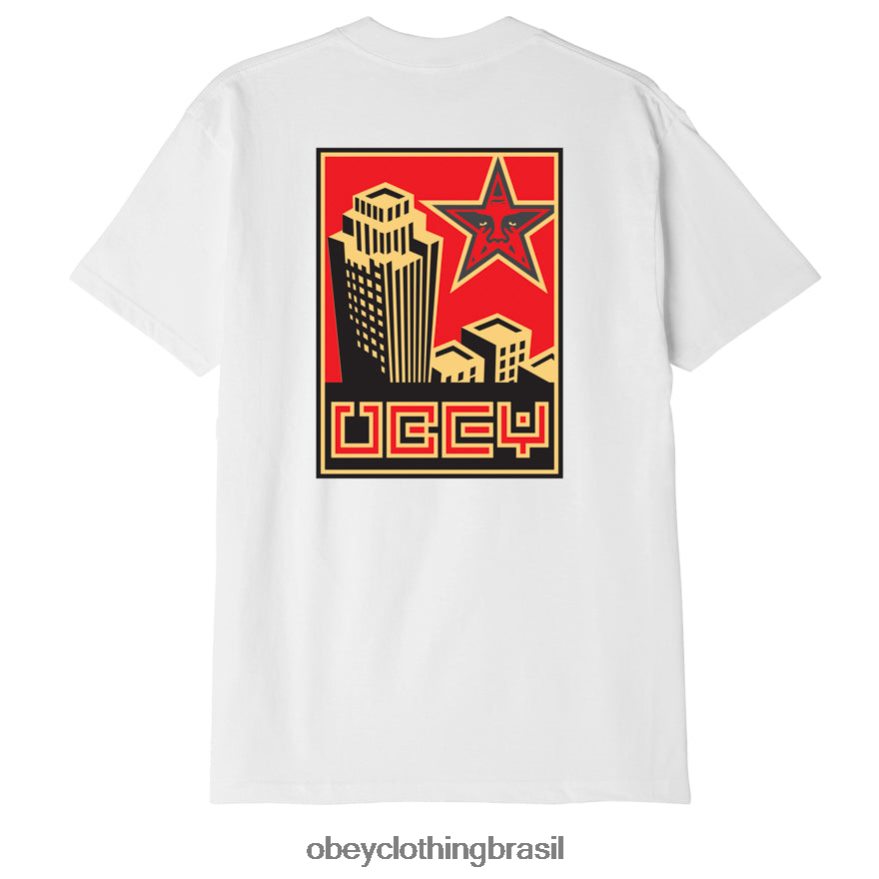 roupas br OBEY homens construindo camiseta clássica branco J22J4V890
