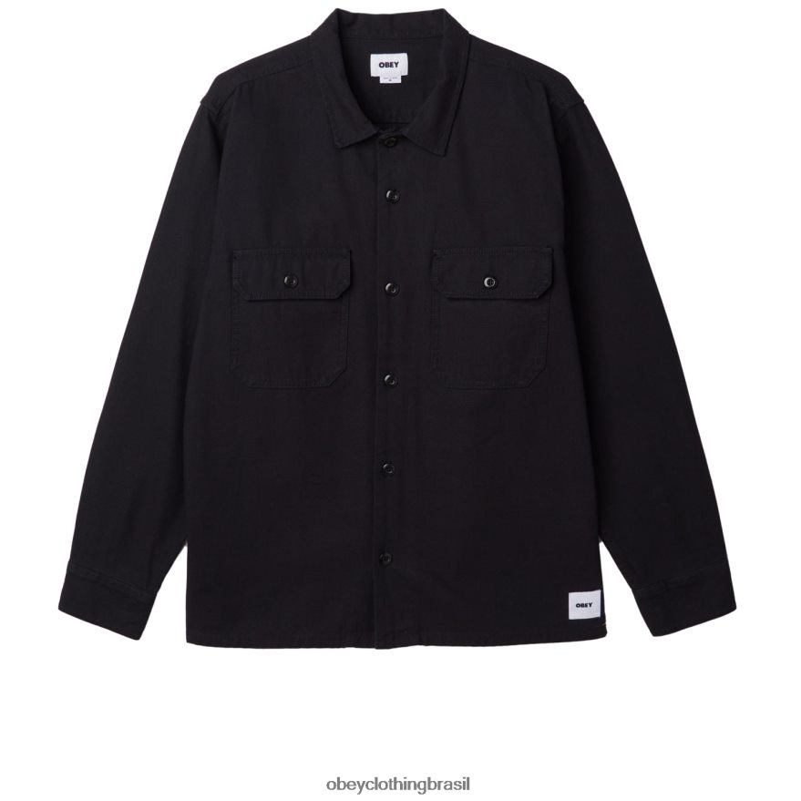 roupas br OBEY homens menos camisa preto J22J4V770