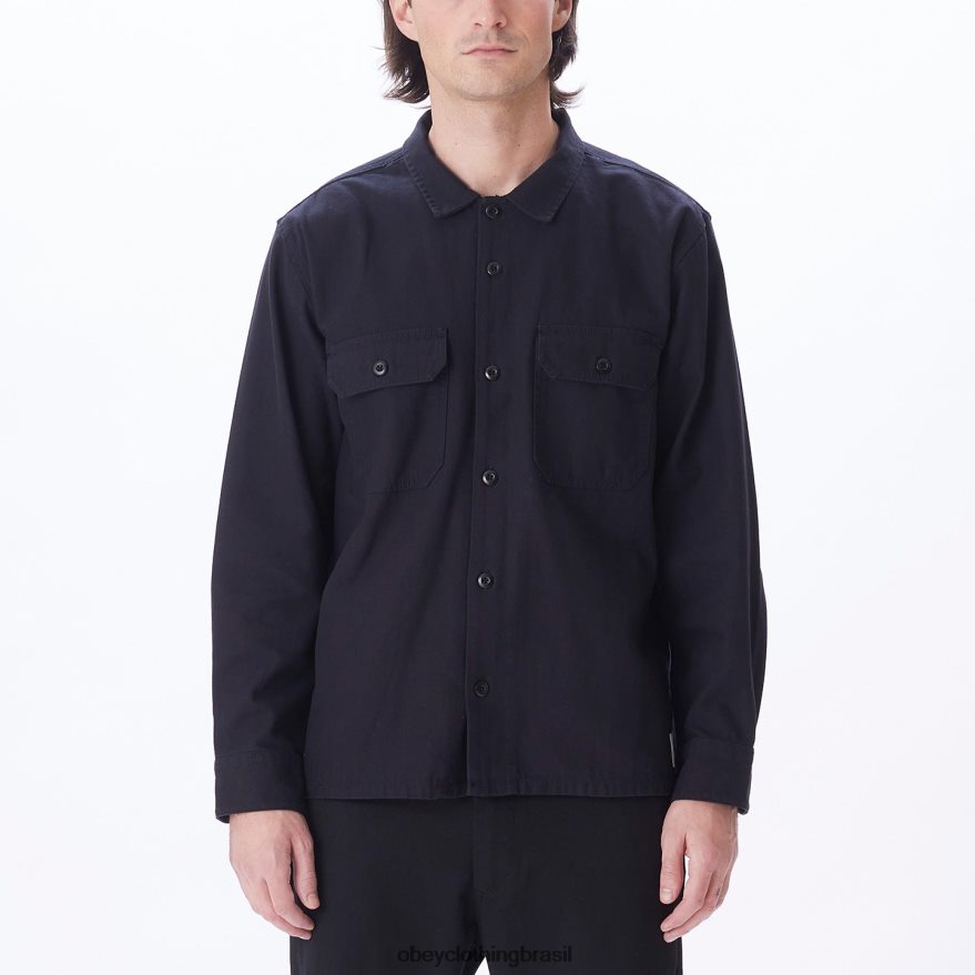 roupas br OBEY homens menos camisa preto J22J4V770