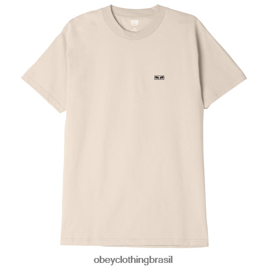 roupas br OBEY homens olhos 3 camiseta clássica creme J22J4V878