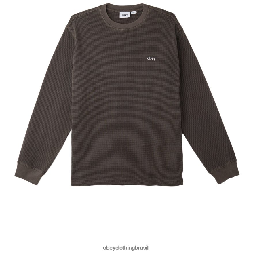 roupas br OBEY homens pigmento térmico em letras minúsculas pigmento java marrom J22J4V768