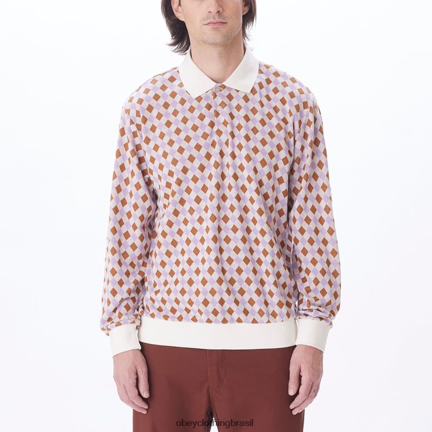 roupas br OBEY homens polo capri jaquard ls multi cru J22J4V785