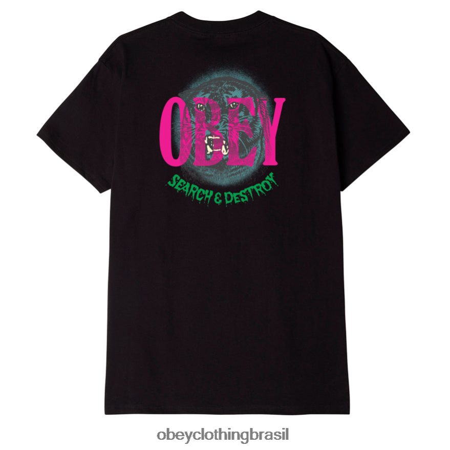 roupas br OBEY homens procure e destrua a camiseta clássica do tigre preto J22J4V885