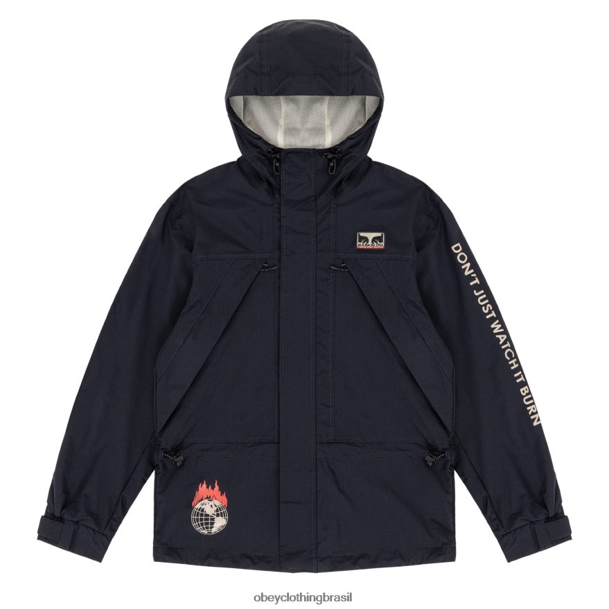 roupas br OBEY X NAPAPIJRI homens não apenas observe queimar jaqueta preto J22J4V814