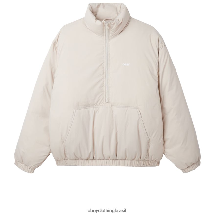 roupas br OBEY homens anorak de estúdio mockneck cinza prateado J22J4V818