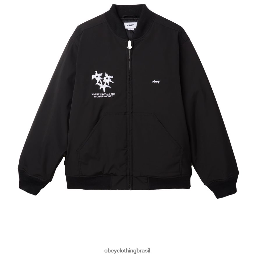 roupas br OBEY homens jaqueta bomber turnpike preto J22J4V832