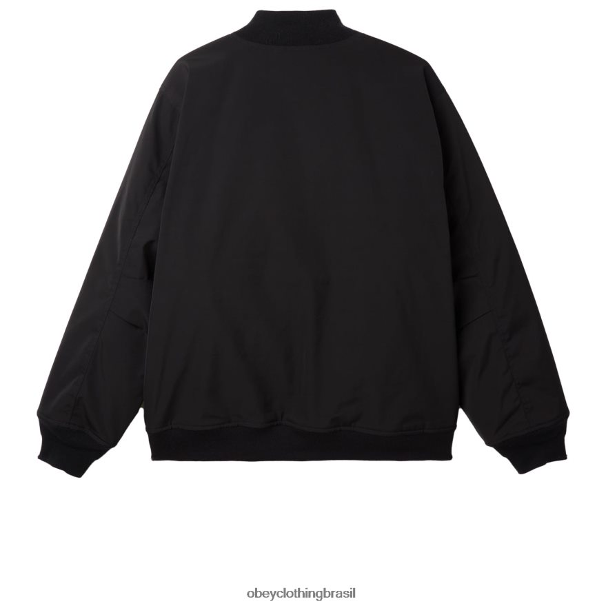 roupas br OBEY homens jaqueta bomber turnpike preto J22J4V832