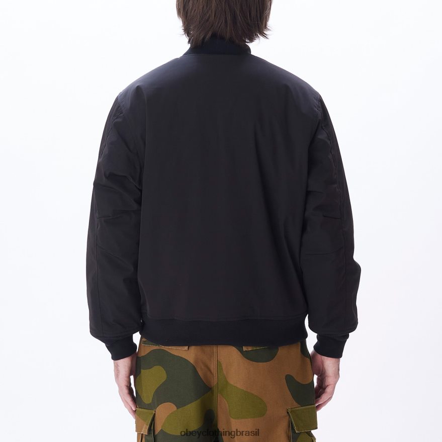 roupas br OBEY homens jaqueta bomber turnpike preto J22J4V832