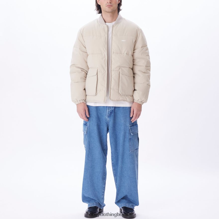 roupas br OBEY homens jaqueta charlie cinza prateado J22J4V824