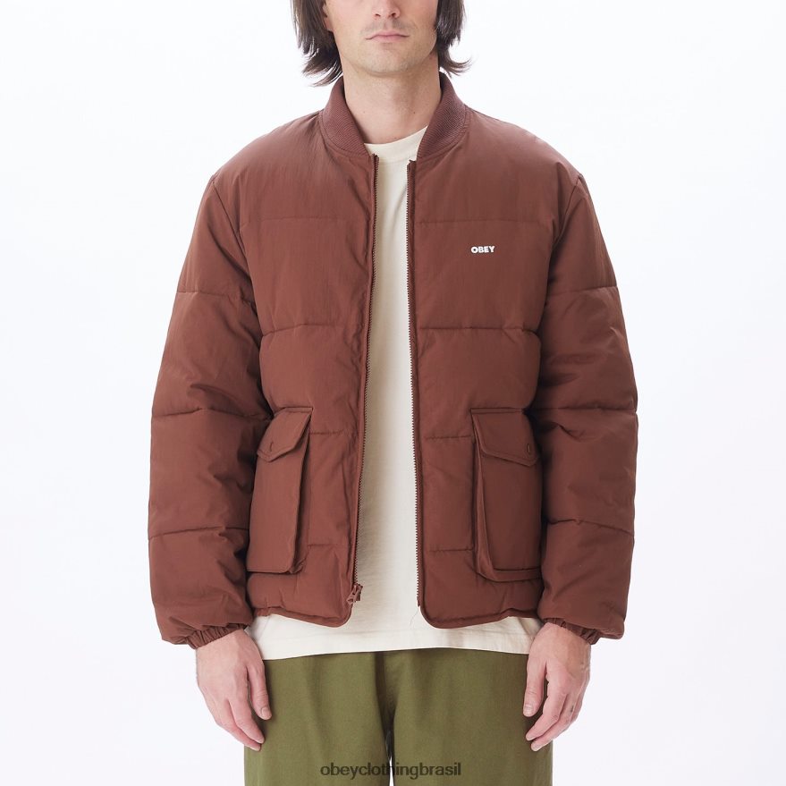 roupas br OBEY homens jaqueta charlie sépia J22J4V823
