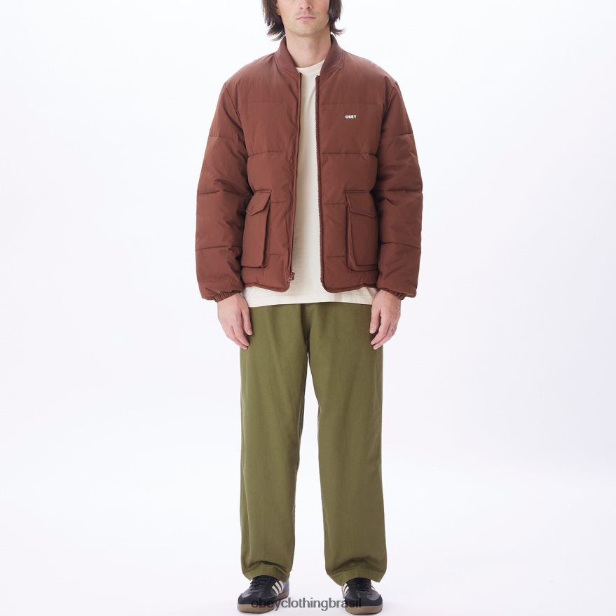 roupas br OBEY homens jaqueta charlie sépia J22J4V823
