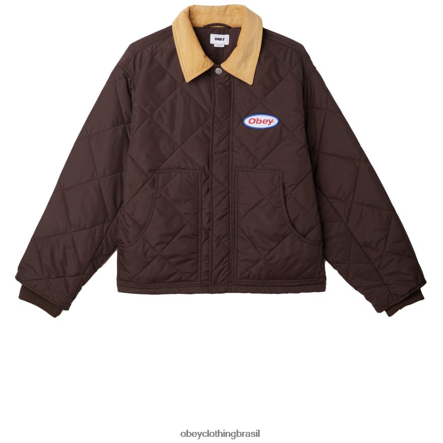 roupas br OBEY homens jaqueta cinzel java marrom multi J22J4V834