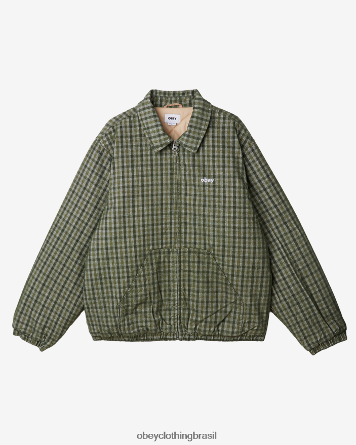 roupas br OBEY homens jaqueta harlem kombu verde multi J22J4V826