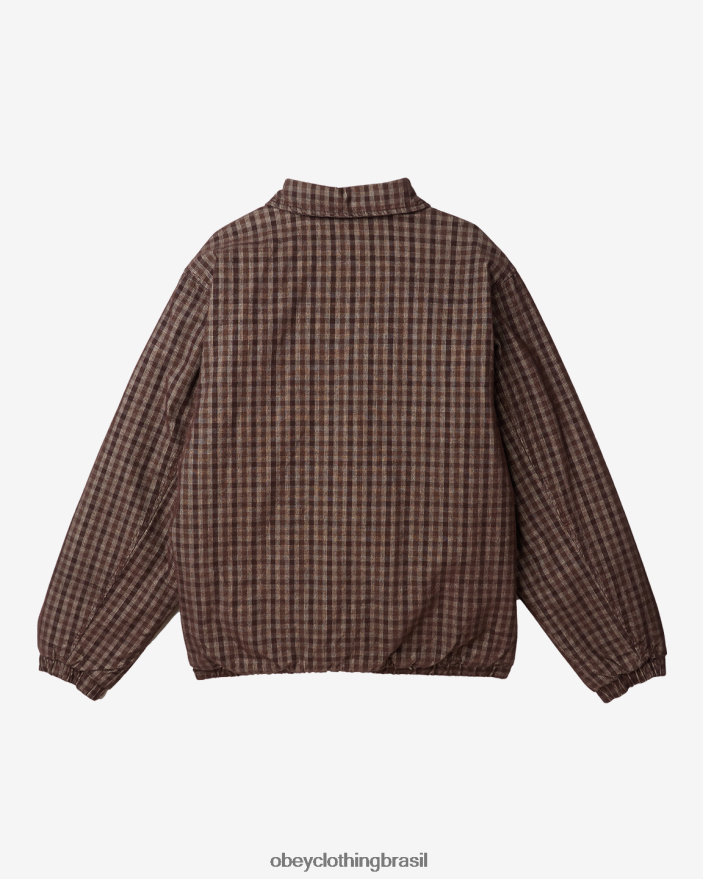roupas br OBEY homens jaqueta harlem marrom multi J22J4V825