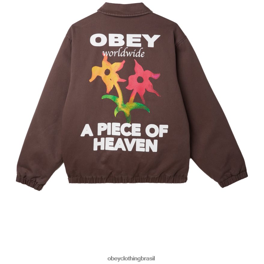 roupas br OBEY homens jaqueta leimert marrom escuro J22J4V831