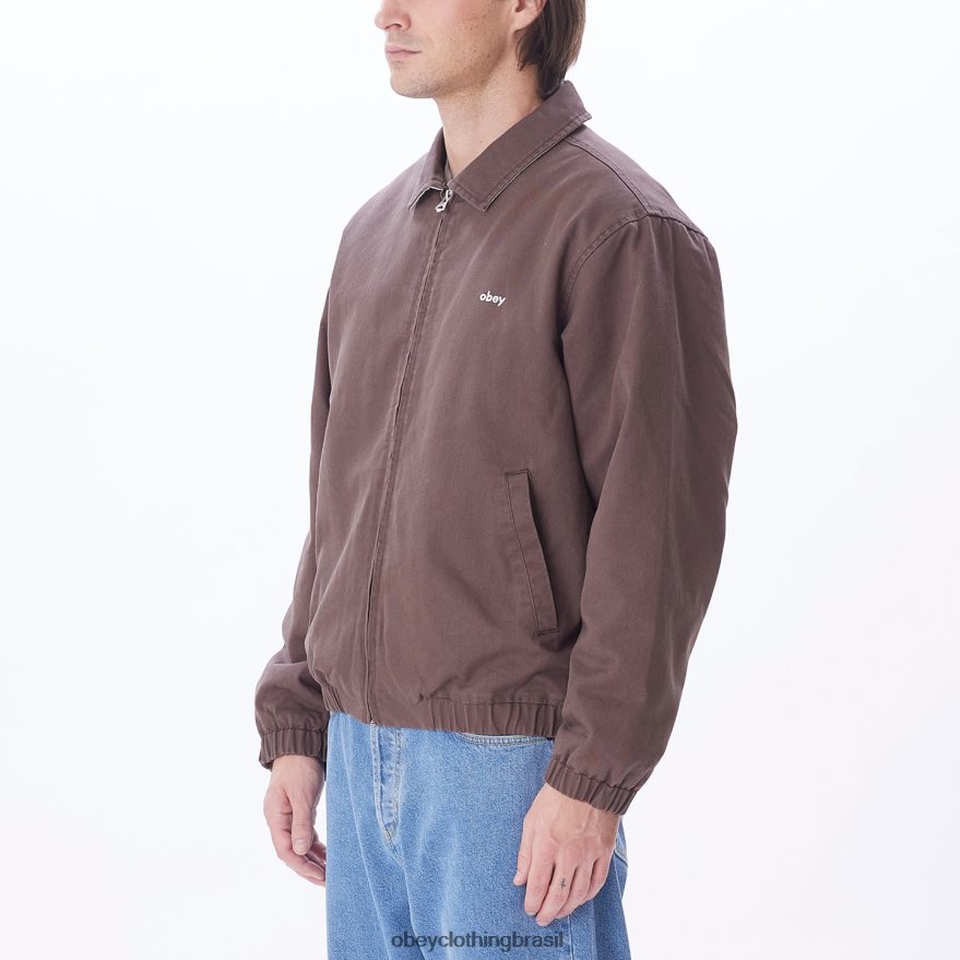 roupas br OBEY homens jaqueta leimert marrom escuro J22J4V831