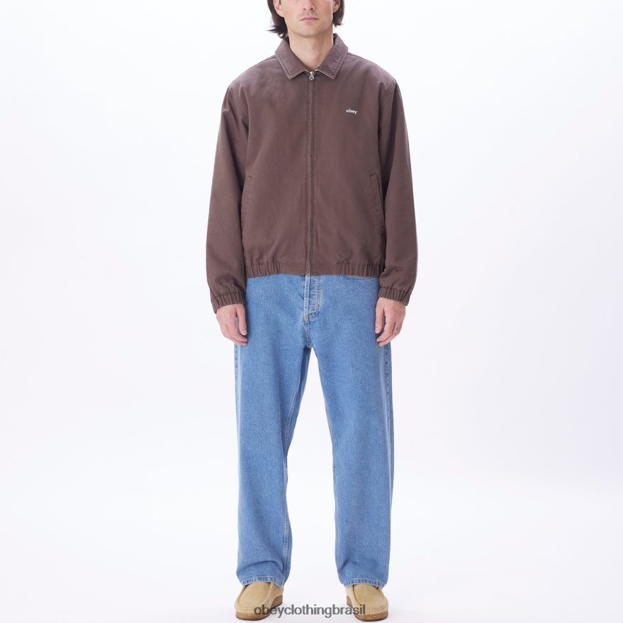 roupas br OBEY homens jaqueta leimert marrom escuro J22J4V831