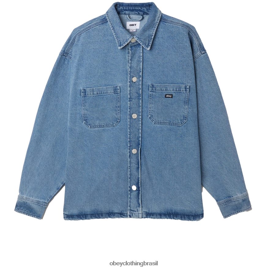 roupas br OBEY homens jaqueta milton índigo claro J22J4V754