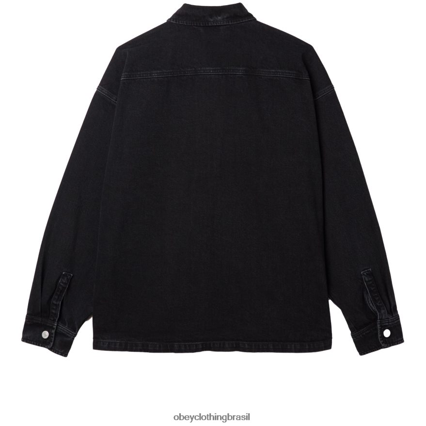 roupas br OBEY homens jaqueta milton preto desbotado J22J4V753