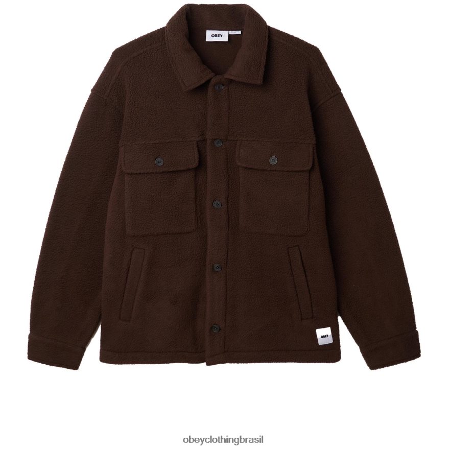 roupas br OBEY homens jaqueta thompson java marrom J22J4V750