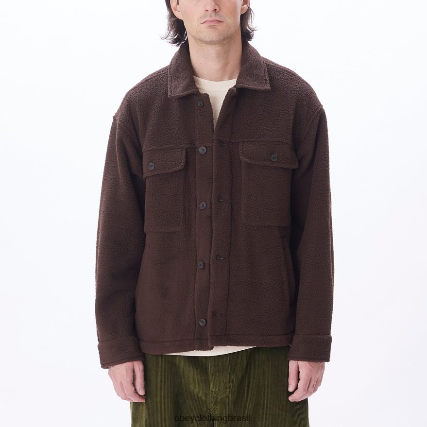 roupas br OBEY homens jaqueta thompson java marrom J22J4V750