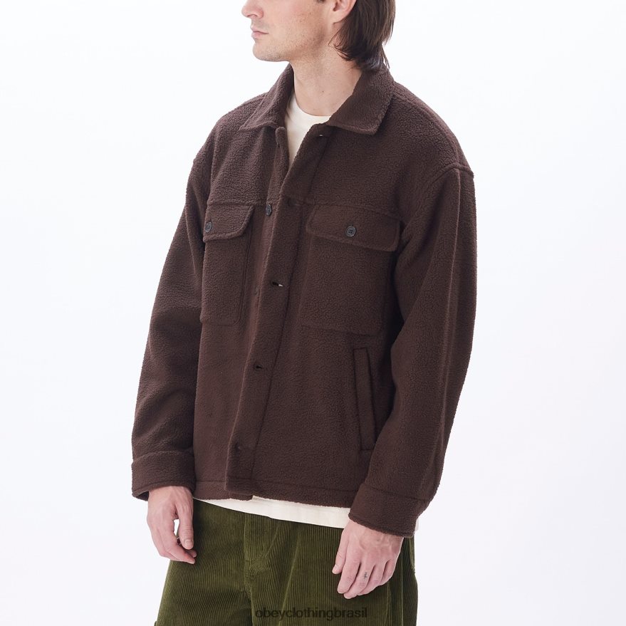 roupas br OBEY homens jaqueta thompson java marrom J22J4V750