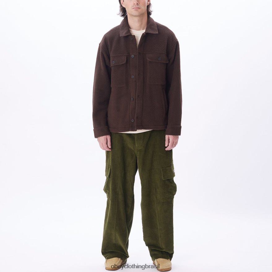 roupas br OBEY homens jaqueta thompson java marrom J22J4V750