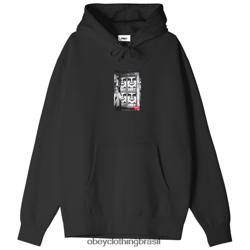 roupas br OBEY homens caixa de foto ícone ajuste pulôver com capuz preto J22J4V1027