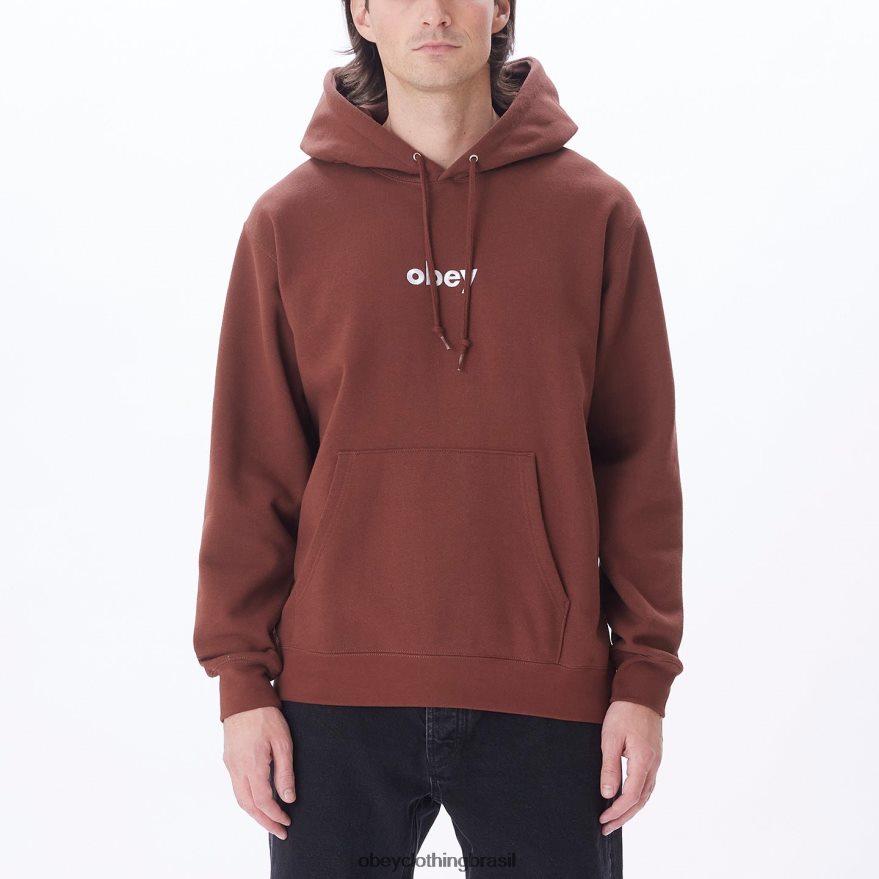 roupas br OBEY homens capuz pulôver minúsculo sépia J22J4V1014